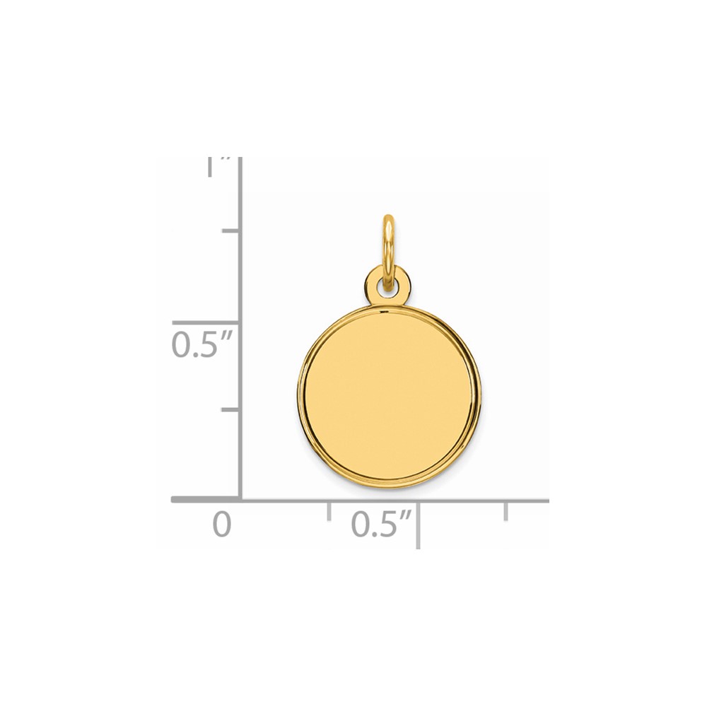 Sterling Silver GP Engraveable Round Polished Disc Charm (QM379G/27)