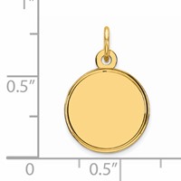 Sterling Silver GP Engraveable Round Polished Disc Charm view 3