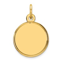 Sterling Silver GP Engraveable Round Polished Disc Charm view 1