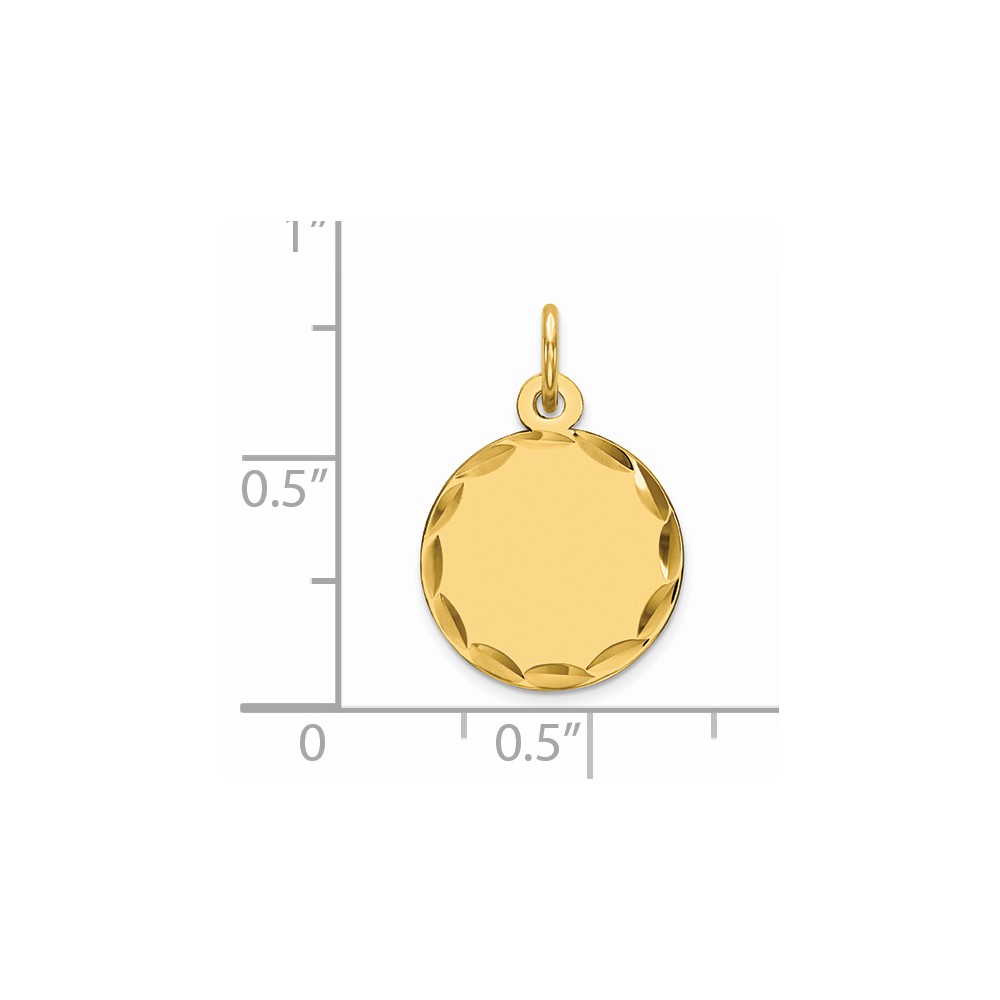 Sterling Silver GP Engraveable Round Polished Disc Charm (QM380G/18)