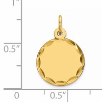 Sterling Silver GP Engraveable Round Polished Disc Charm view 2