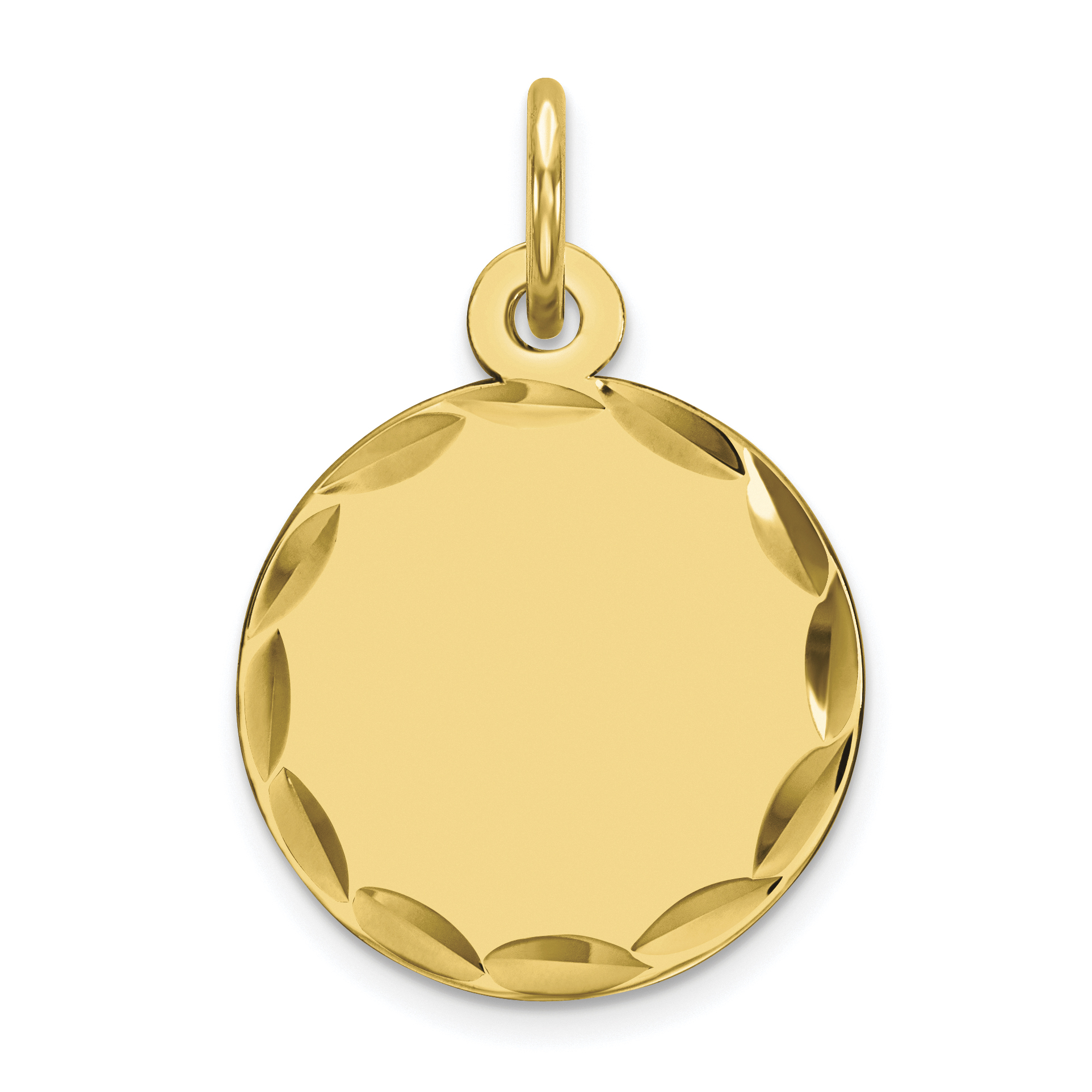 Sterling Silver GP Engraveable Round Polished Disc Charm (QM380G/18)