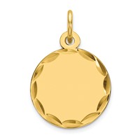 Sterling Silver GP Engraveable Round Polished Disc Charm view 1