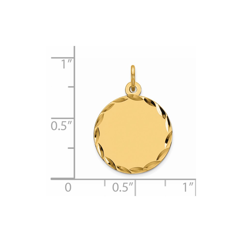 Sterling Silver GP Engraveable Round Polished Disc Charm (QM381G/18)