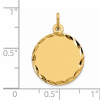 Sterling Silver GP Engraveable Round Polished Disc Charm view 2
