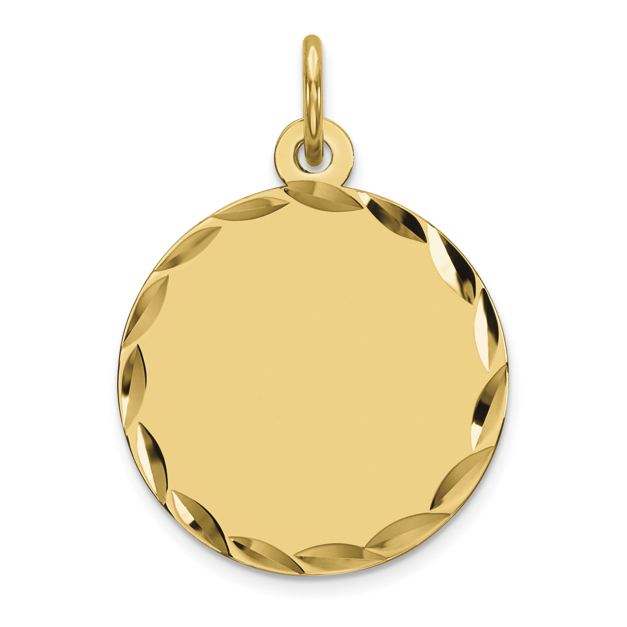 Sterling Silver GP Engraveable Round Polished Disc Charm (QM381G/18)