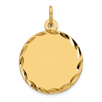 Sterling Silver GP Engraveable Round Polished Disc Charm view 1