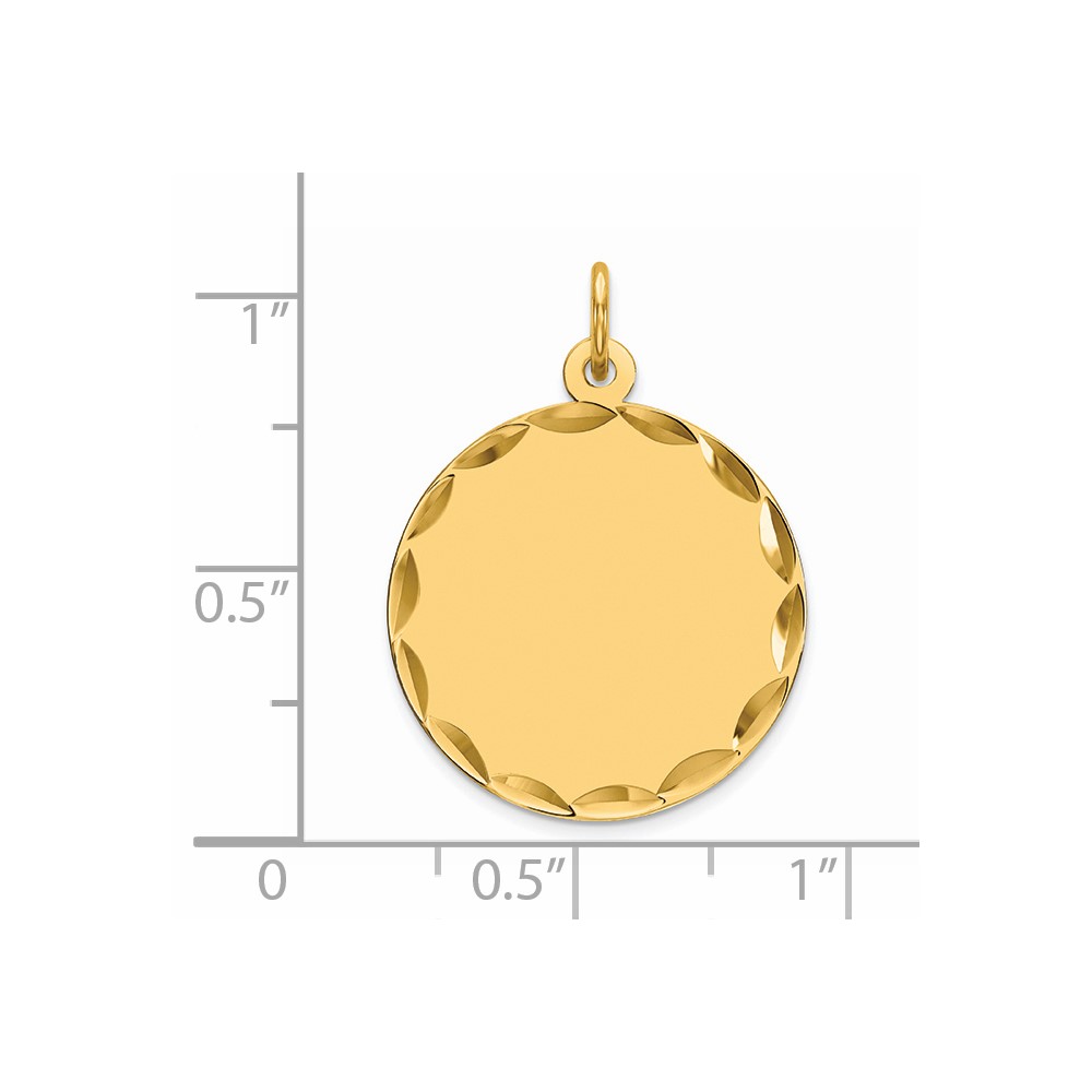 Sterling Silver GP Engraveable Round Polished Disc Charm (QM382G/18)
