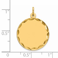 Sterling Silver GP Engraveable Round Polished Disc Charm view 2