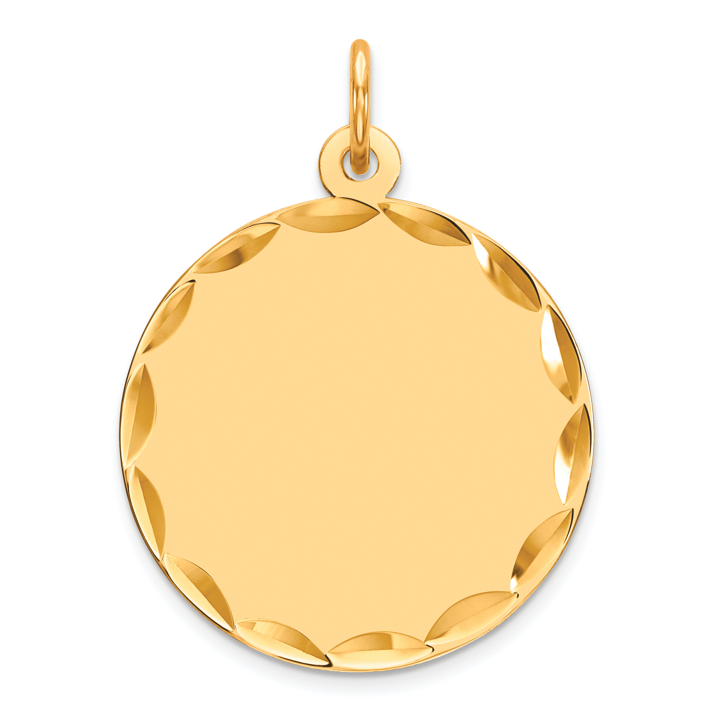 Sterling Silver GP Engraveable Round Polished Disc Charm (QM382G/18)