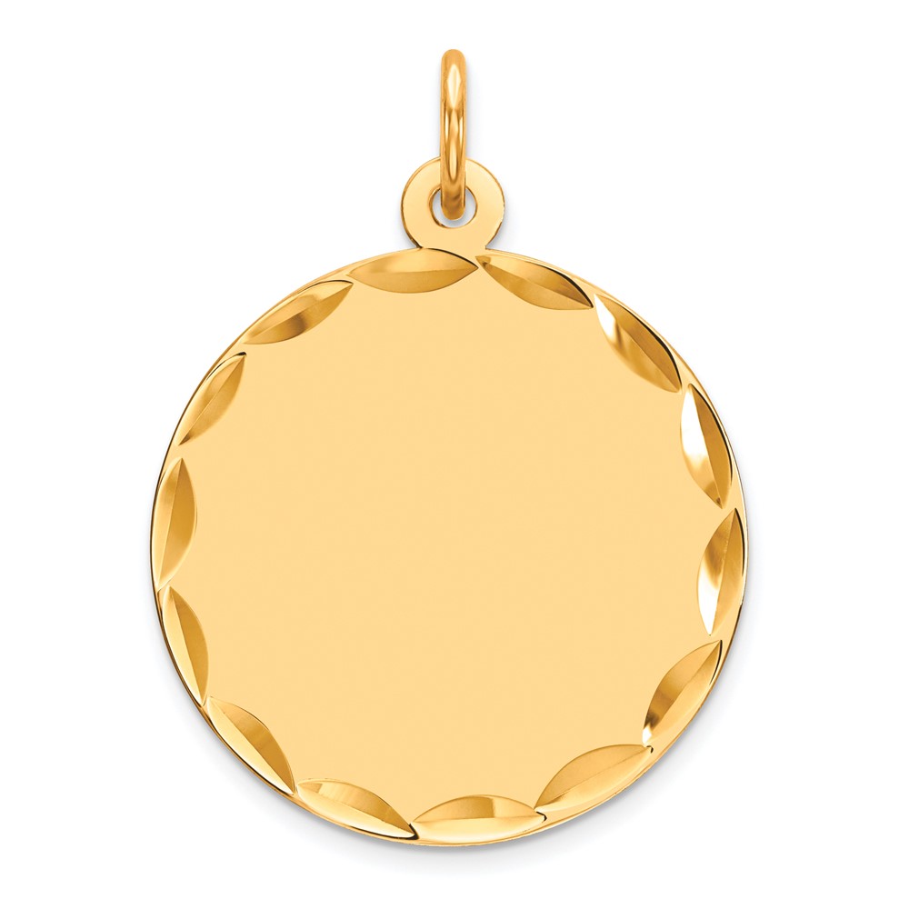 Sterling Silver GP Engraveable Round Polished Disc Charm (QM382G/18)