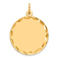 Sterling Silver GP Engraveable Round Polished Disc Charm view 1