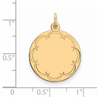 Sterling Silver GP Engraveable Round Polished Disc Charm view 2