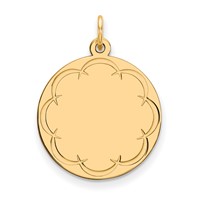 Sterling Silver GP Engraveable Round Polished Disc Charm view 1
