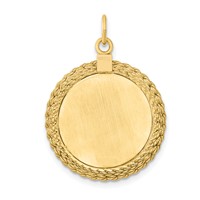 SS Gold Plate Engraveable Round with Rope Polished Front Satin Back Disc view 3