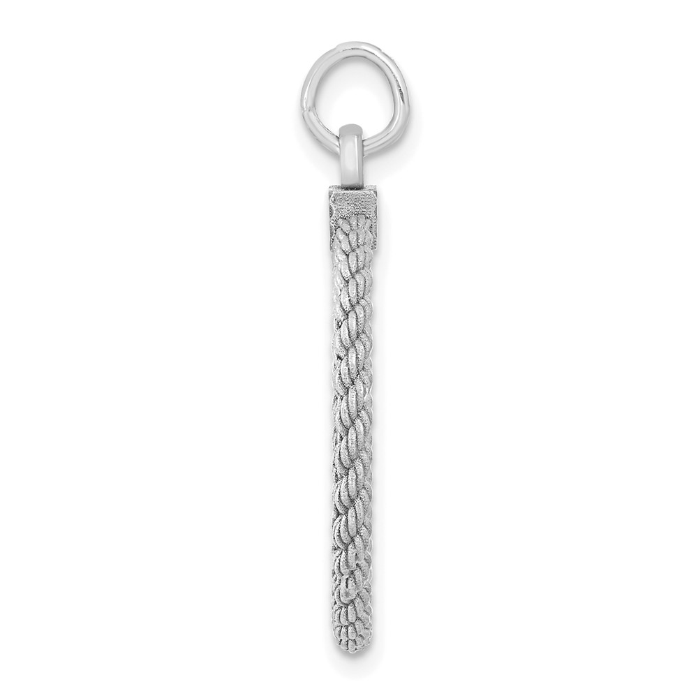 SS Rh-plt Engraveable Round with Rope Polished Front/Satin Back Disc (QM385/18)