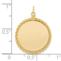 Sterling Silver GP Engraveable Round with Rope Polished Disc view 4