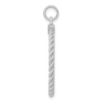 SS Rh-plt Engraveable Round with Rope Polished Front Satin Back Disc view 2