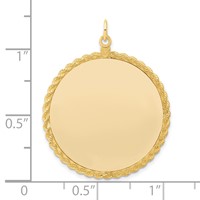 Sterling Silver GP Engraveable Round with Rope Polished Disc view 4