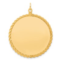 Sterling Silver GP Engraveable Round with Rope Polished Disc view 1