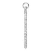SS Rh-plt Engraveable Round with Rope Polished Front Satin Back Disc view 2
