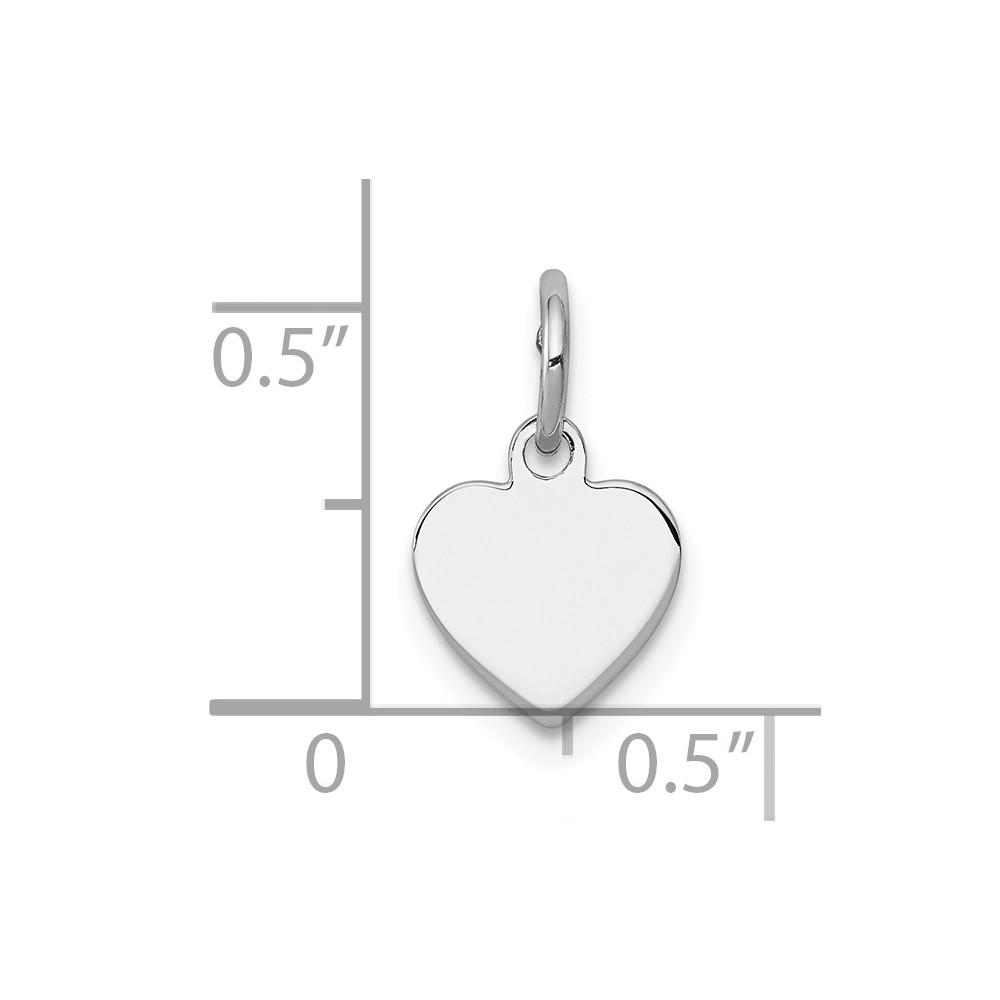 SS Rh-plt Engraveable Heart Polished Front/Satin Back Disc Charm (QM388/27)