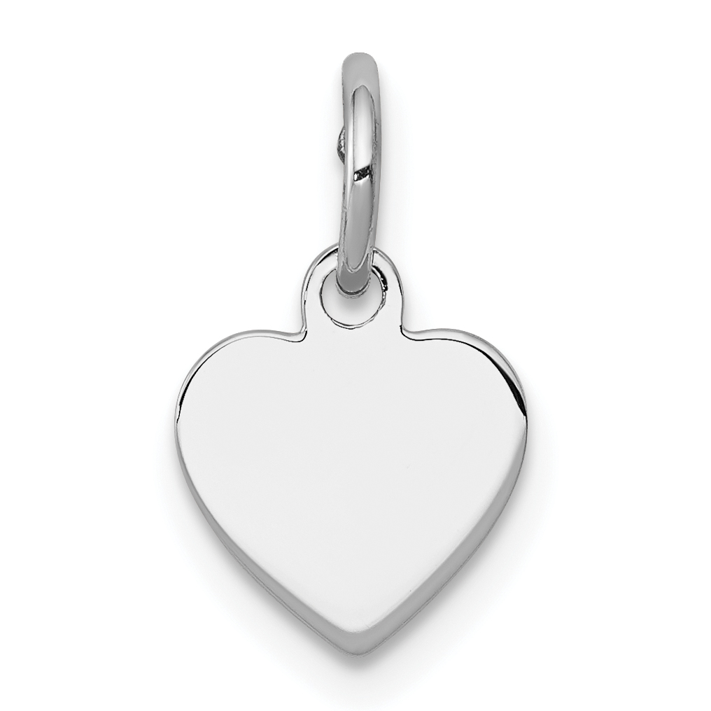 SS Rh-plt Engraveable Heart Polished Front/Satin Back Disc Charm (QM388/18)