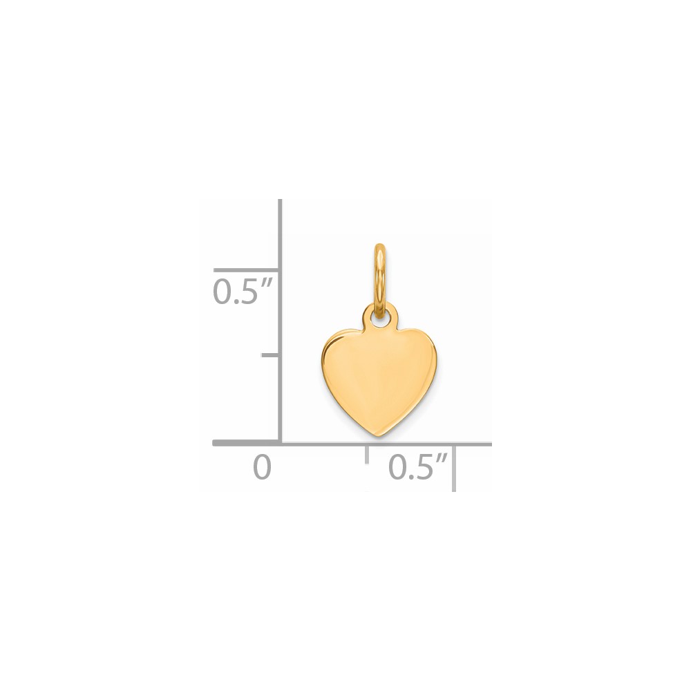 Sterling Silver GP Engraveable Heart Polished Disc Charm (QM388G/18)