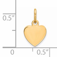 Sterling Silver GP Engraveable Heart Polished Disc Charm view 3