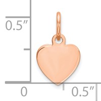 Sterling Silver RG Plated Engraveable Heart Polished Front Satin Back Disc view 3