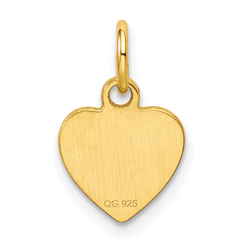 Sterling Silver GP Engraveable Heart Polished Disc Charm (QM389G/18)