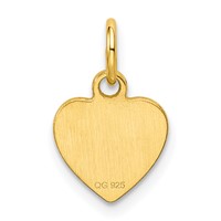 Sterling Silver GP Engraveable Heart Polished Disc Charm view 4
