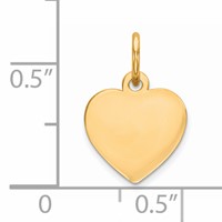 Sterling Silver GP Engraveable Heart Polished Disc Charm view 3