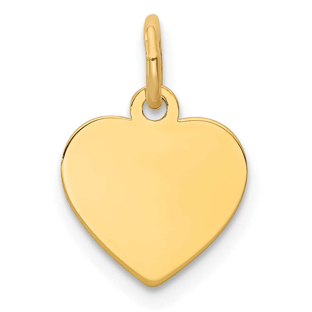 Sterling Silver GP Engraveable Heart Polished Disc Charm (QM389G/18)