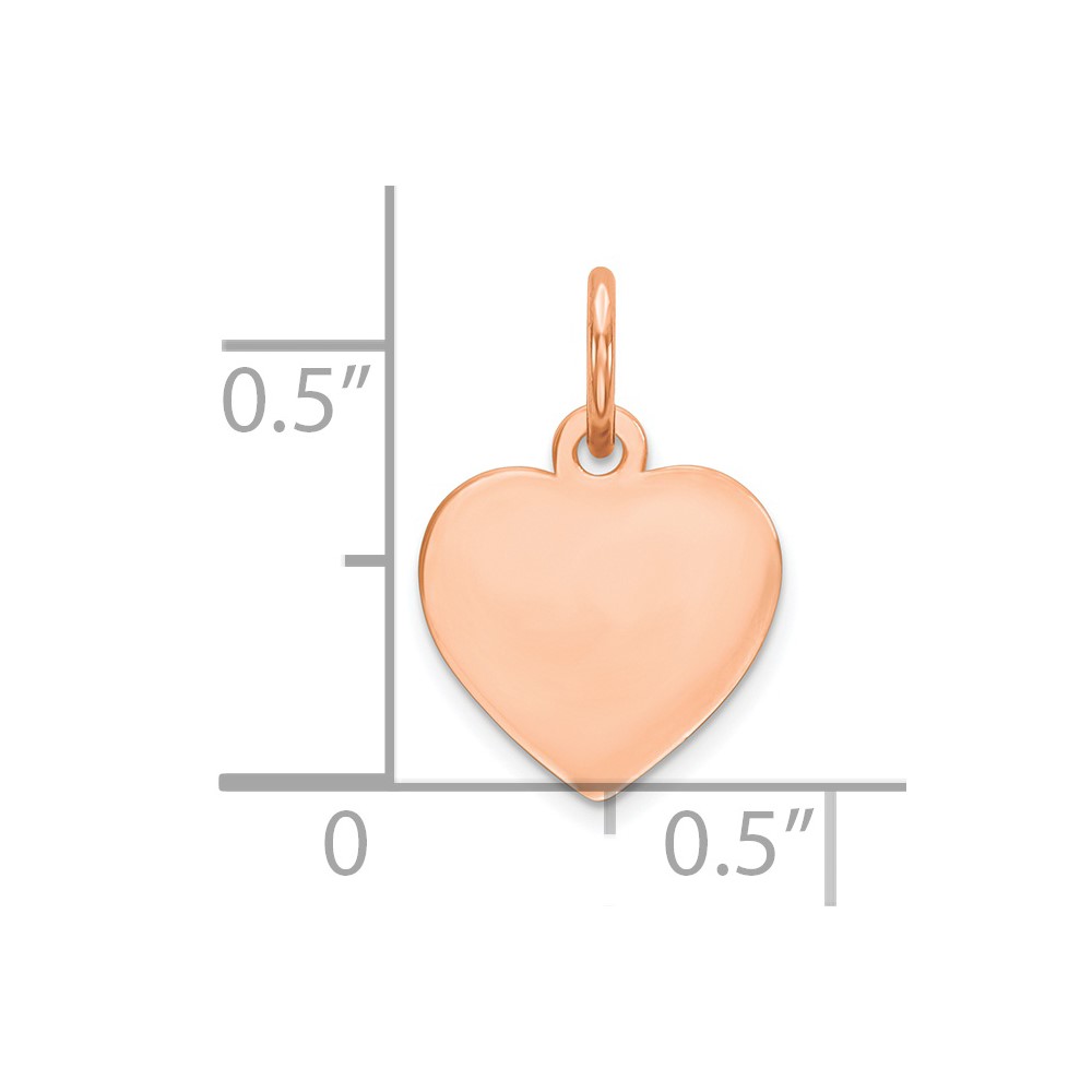 Sterling Silver RG Plated Engraveable Heart Polished Disc Charm (QM389R/27)