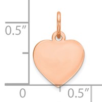 Sterling Silver RG Plated Engraveable Heart Polished Front Satin Back Disc view 2