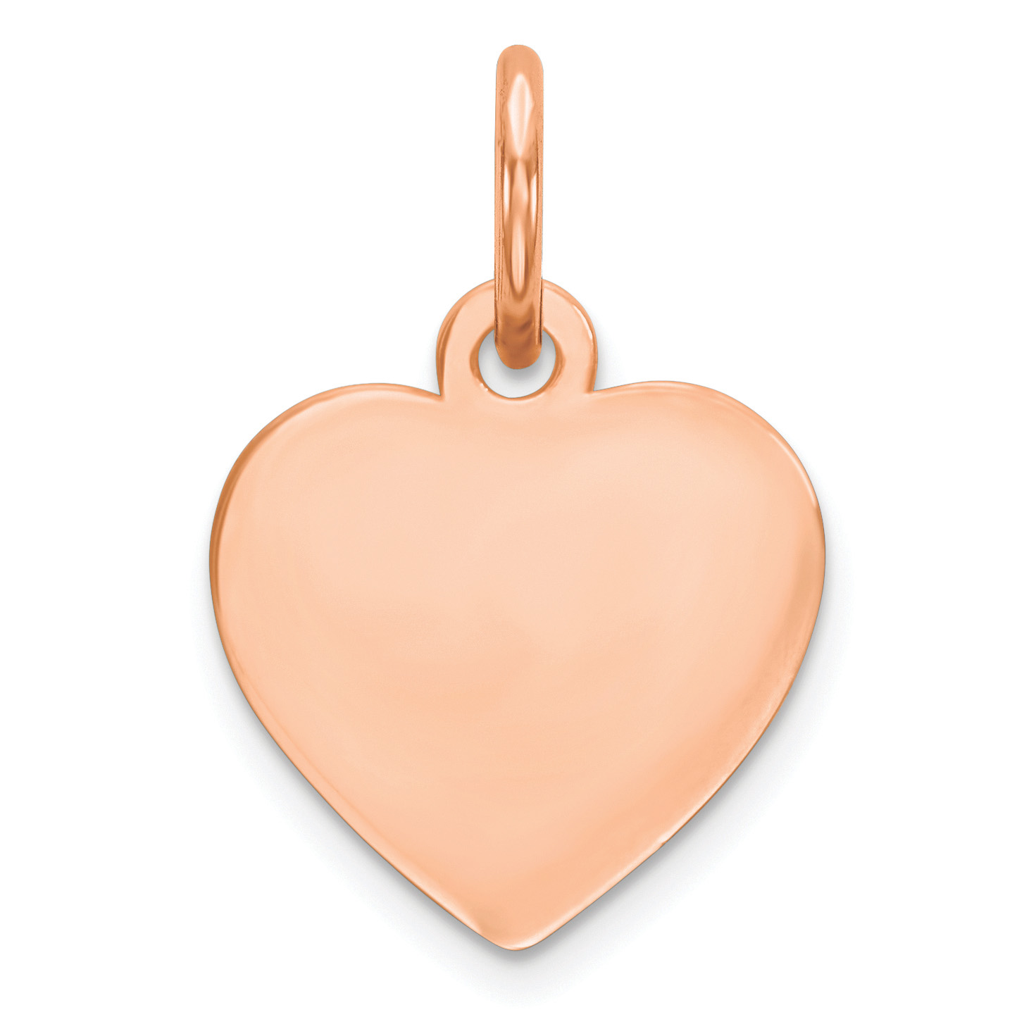 Sterling Silver RG Plated Engraveable Heart Polished Disc Charm (QM389R/27)
