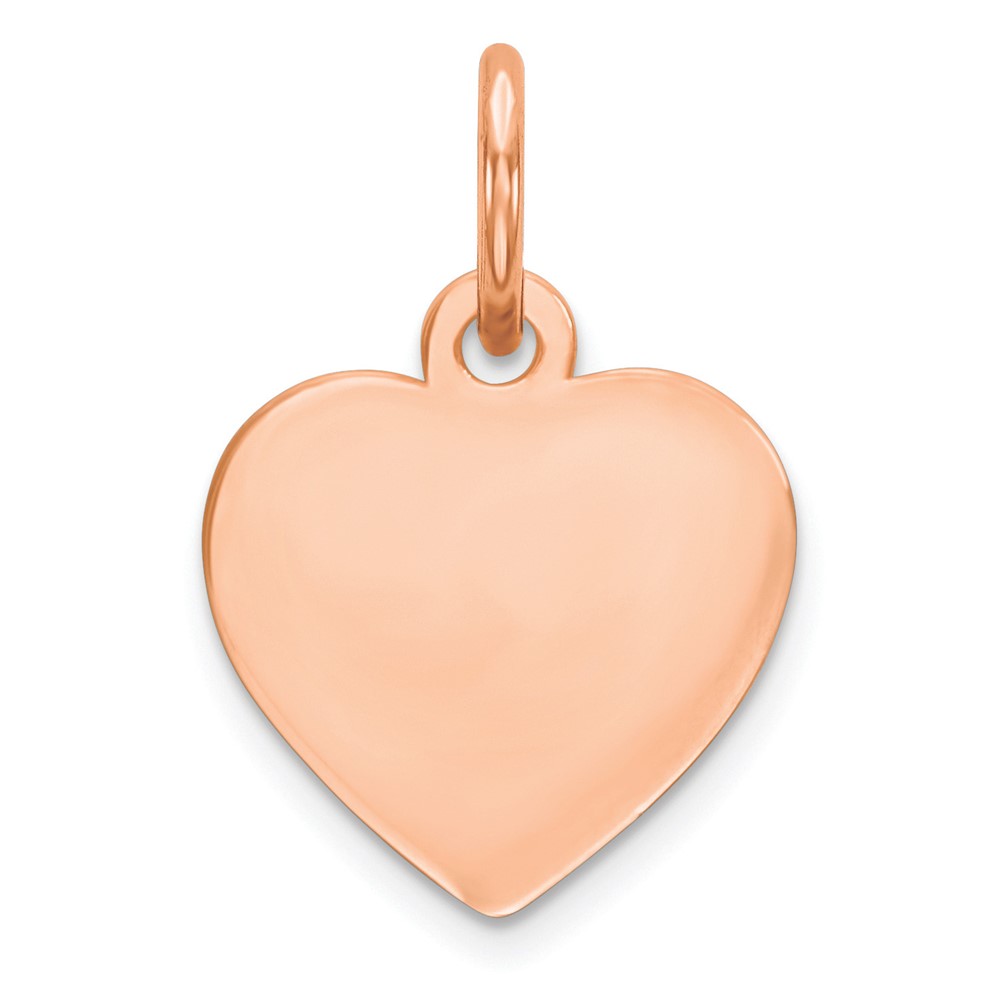 Sterling Silver RG Plated Engraveable Heart Polished Disc Charm (QM389R/27)