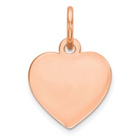 Sterling Silver RG Plated Engraveable Heart Polished Front Satin Back Disc view 1