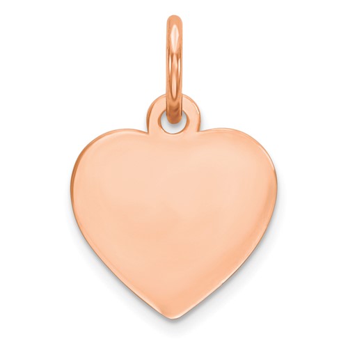 Sterling Silver RG Plated Engraveable Heart Polished Disc Charm