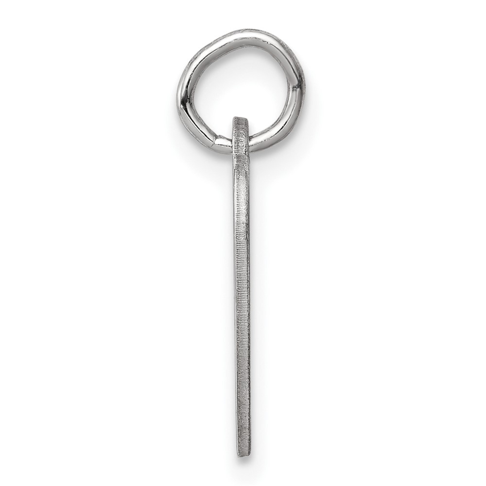Sterling Silver Rhod-plated Eng. Heart Polish Front/Satin Back Disc Charm (QM390/50)