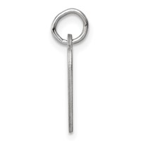 Sterling Silver Rh-plt Engraveable Heart Polished Front Back Disc Charm view 2