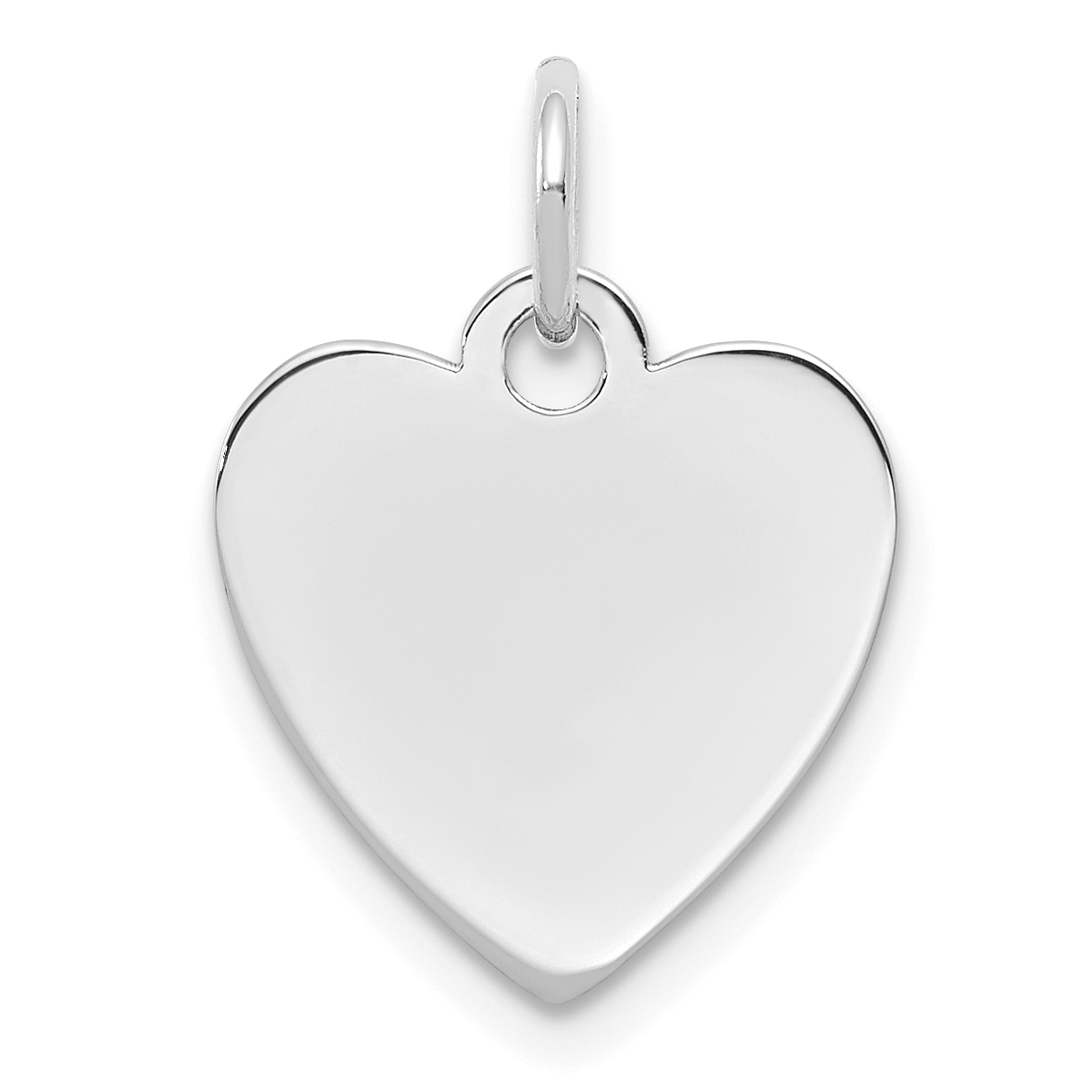 Sterling Silver Rhod-plated Eng. Heart Polish Front & Back Disc Charm (QM390/50P)