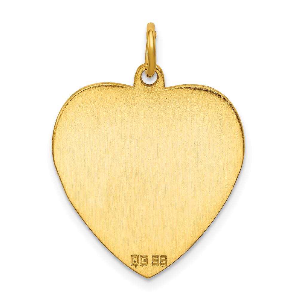 Sterling Silver GP Engraveable Heart Polished Disc Charm (QM390G/18)