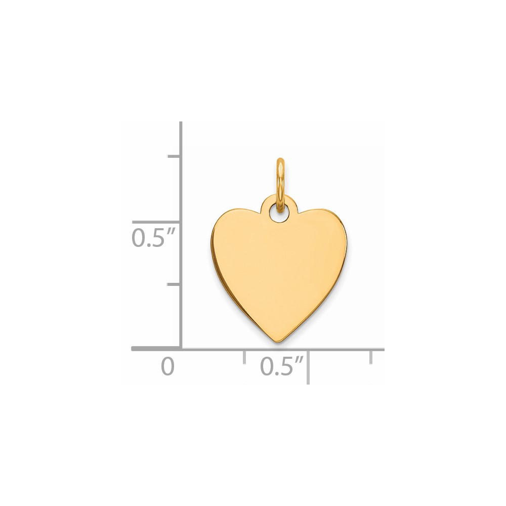 Sterling Silver GP Engraveable Heart Polished Disc Charm (QM390G/18)