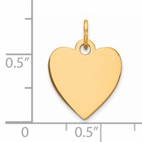Sterling Silver GP Engraveable Heart Polished Disc Charm view 3