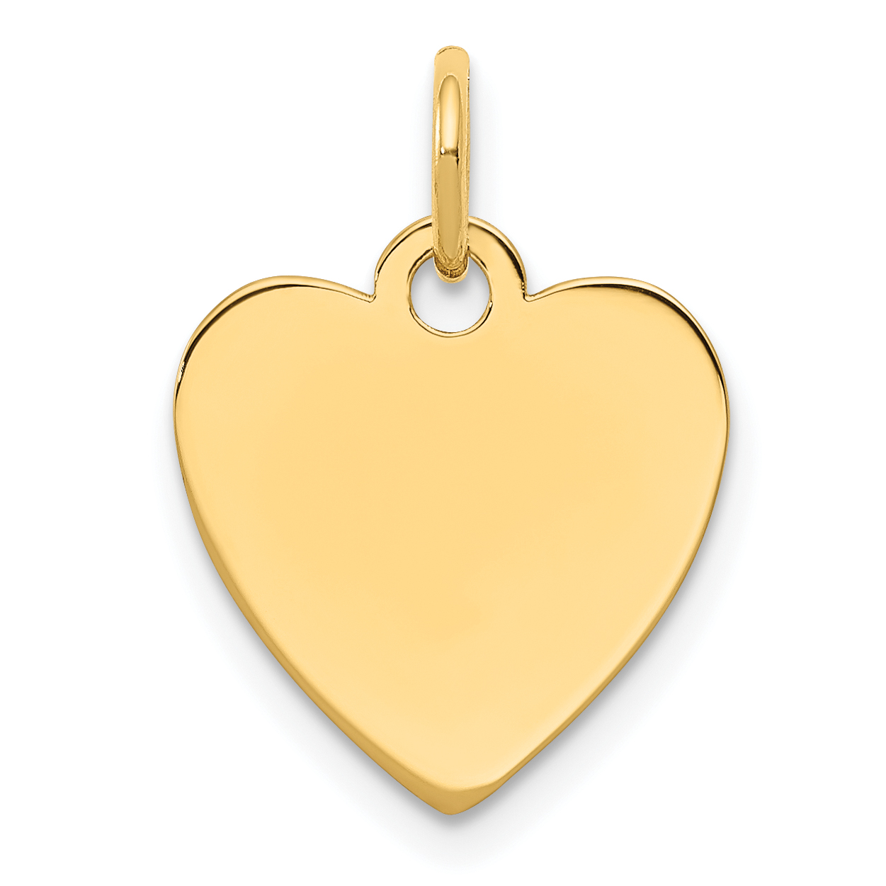 Sterling Silver GP Engraveable Heart Polished Disc Charm (QM390G/18)
