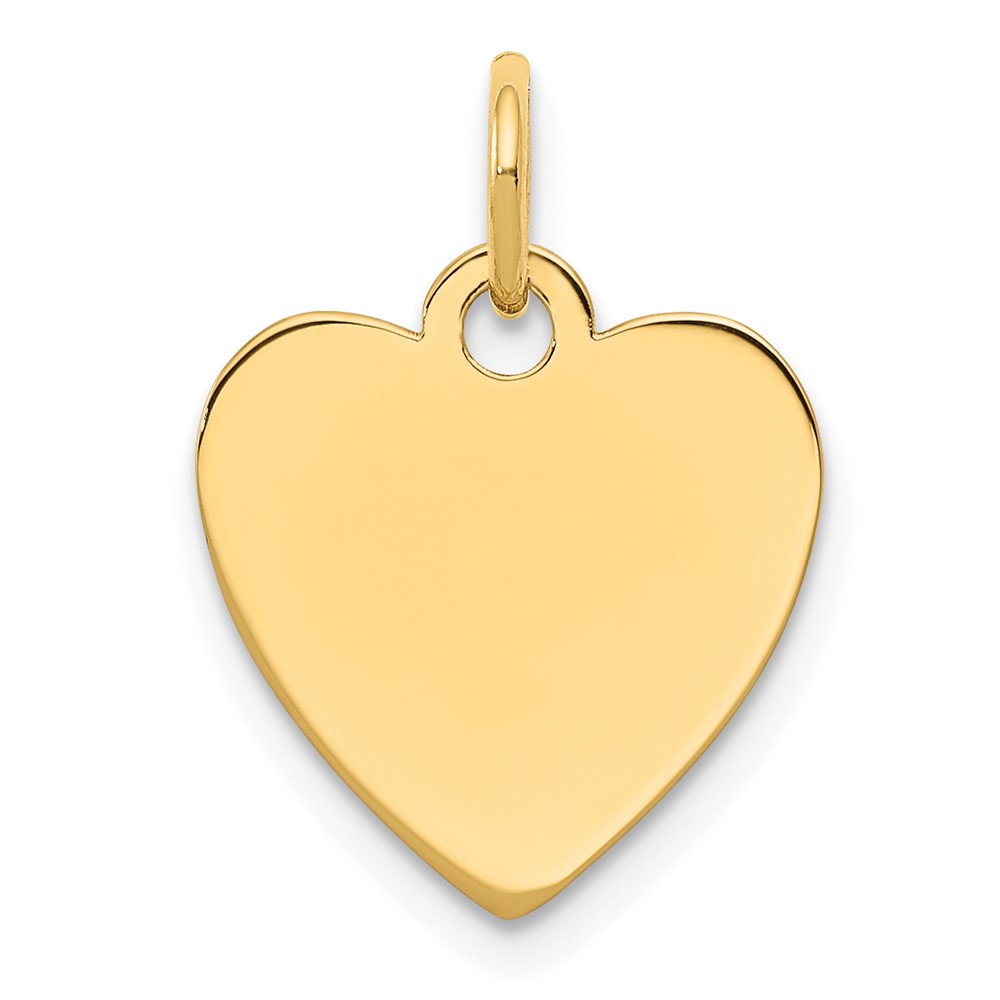 Sterling Silver GP Engraveable Heart Polished Disc Charm (QM390G/18)