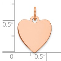 Sterling Silver RG Plated Eng. Heart Polish Front Satin Back Disc Charm view 2