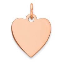 Sterling Silver RG Plated Eng. Heart Polish Front Satin Back Disc Charm view 1